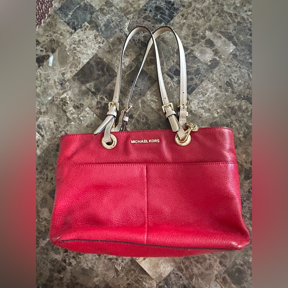 Michael Kors Red and Cream Shoulder Bag